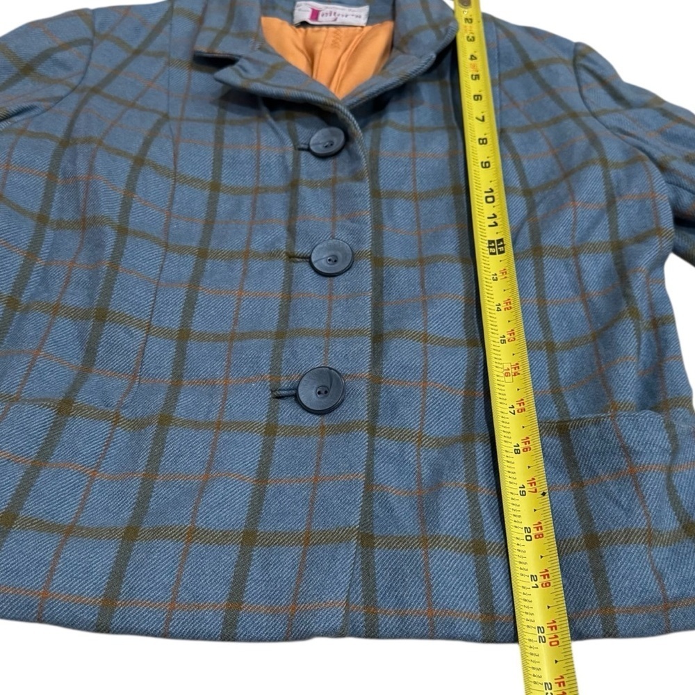 Vintage Vogue Paris Original Retro Plaid Women's Relaxed‎ Suit Jacket Career M/L - Picture 13 of 13
